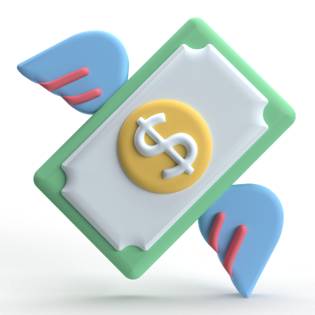돈이 날아간다  3D Icon