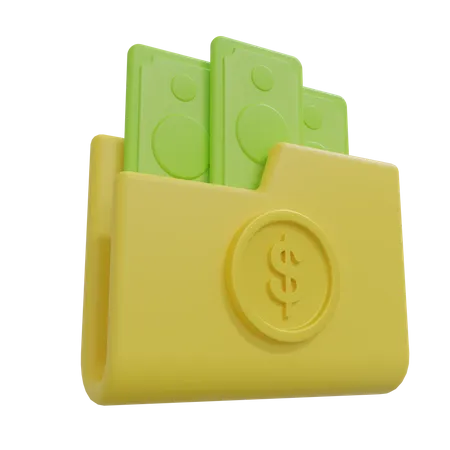 Folder Money Illustration 3D Icon