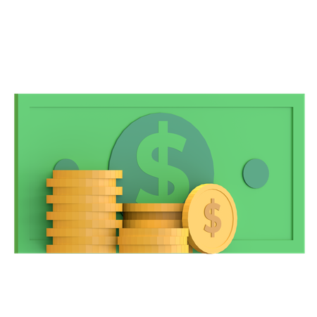 Money For Auction  3D Illustration