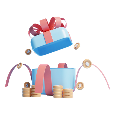 Money Gift Box  3D Icon