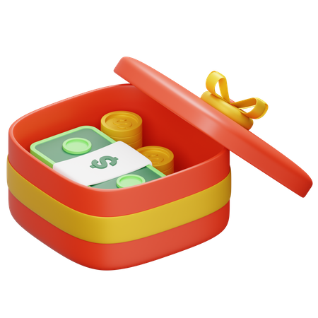 Money Gift Box  3D Icon