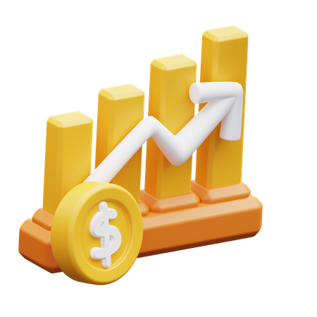 Money Graph Rising  3D Icon