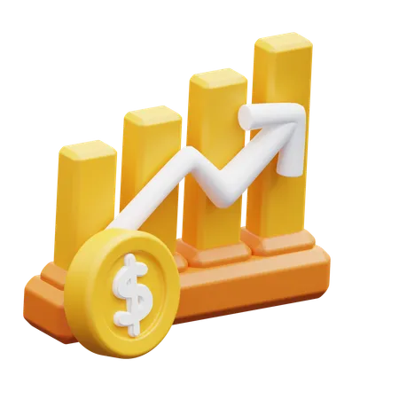 Money Graph Rising  3D Icon