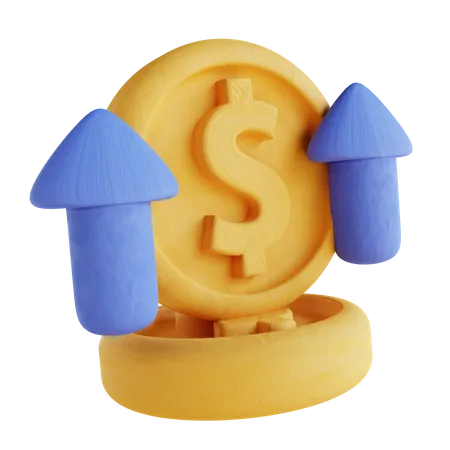 Money Grow Up  3D Illustration