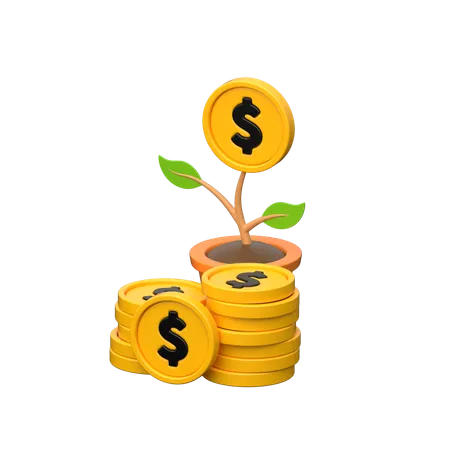 Money Growth 3 D Icon Represents Financial Prosperity And Investment Returns Featuring Dynamic Elements In A Three Dimensional Depiction Of Growing Wealth 3D Icon