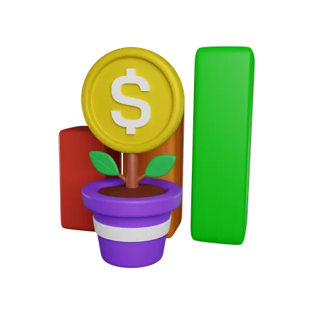 Money Growth  3D Icon