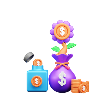 Money Growth  3D Icon