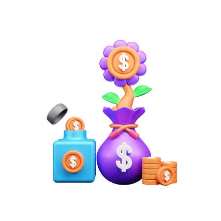 Money Growth  3D Icon