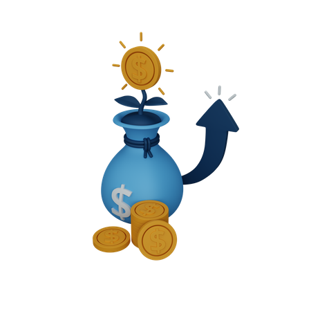 Money growth  3D Icon