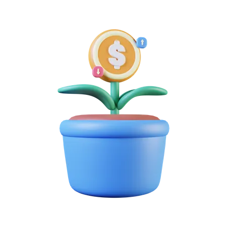 Money Growth  3D Illustration