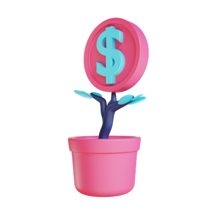 Money Growth  3D Illustration