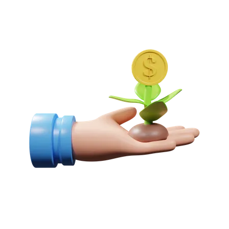 Money Growth 3D Illustration