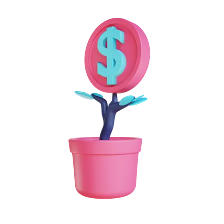 3 D Illustration Money Growth Suitable For Bussines And Finance 3D Illustration