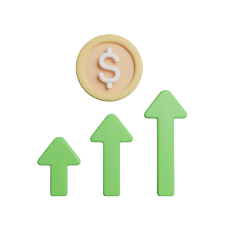 Increase Money Growth 3D Icon