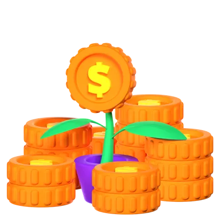 Money Growth 3 D Illustration 3D Icon