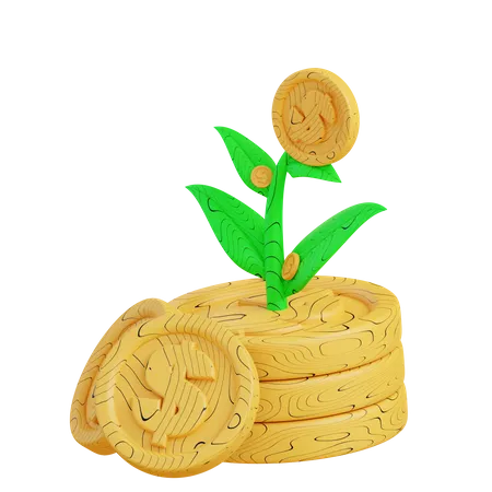 3 D Illustration Of Money Growth 3D Icon
