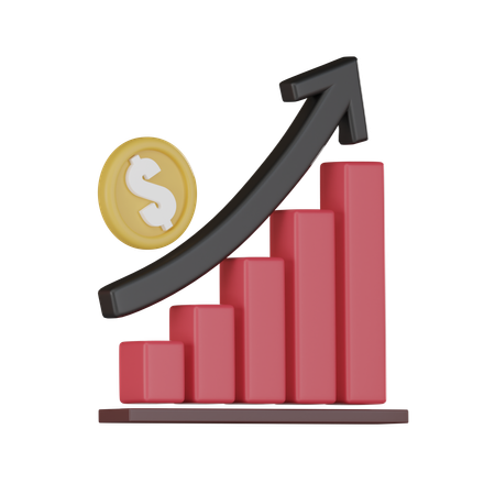 Money Growth Chart  3D Icon
