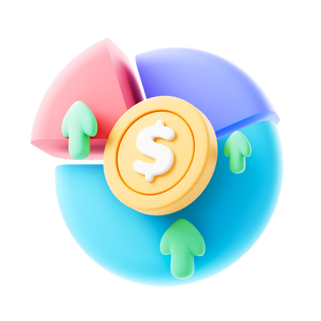 Money Growth Chart  3D Icon