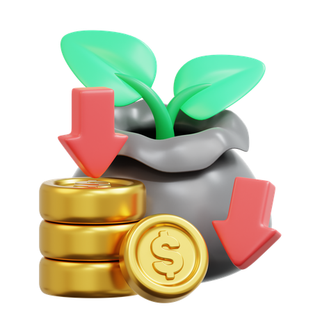 Money Growth Fail  3D Icon