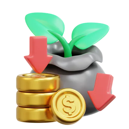 Money Growth Fail  3D Icon