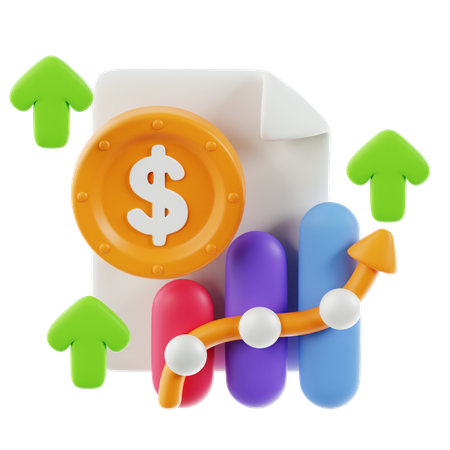 Money Growth File  3D Icon