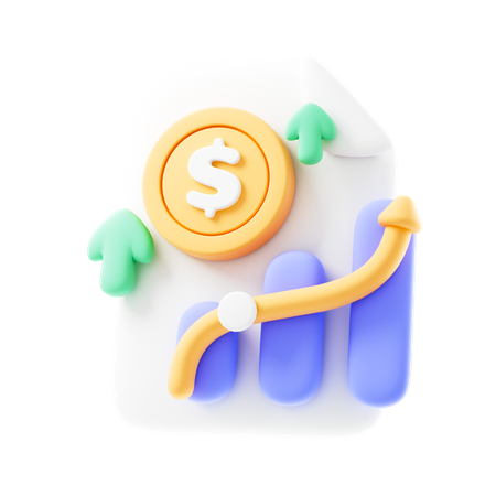 Money Growth File  3D Icon