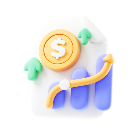 Money Growth File  3D Icon