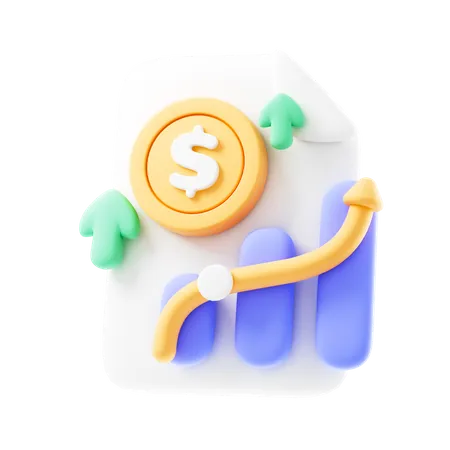 Money Growth File  3D Icon