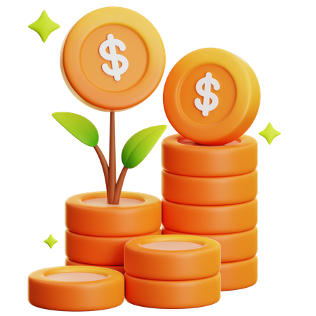 MONEY GROWTH PLANT  3D Icon