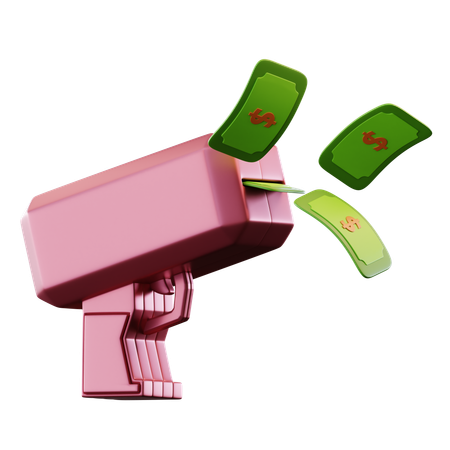 Money Gun  3D Icon