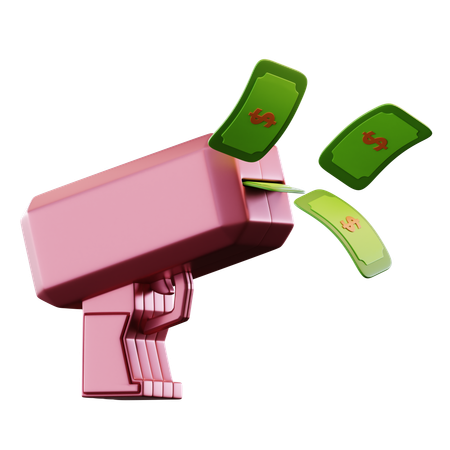 Money Gun  3D Icon