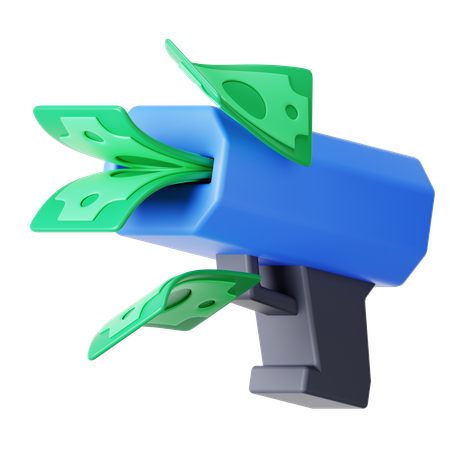 Money gun  3D Icon