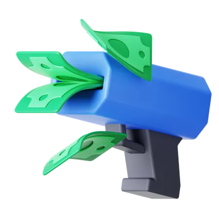 Money gun  3D Icon