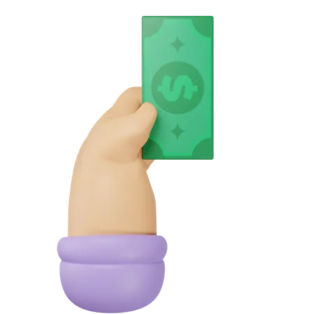 The Hand Holds A Money 3D Icon