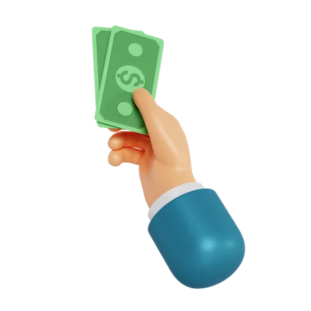 Money Holding Hand Gesture  3D Illustration