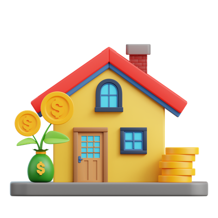 Money house  3D Icon