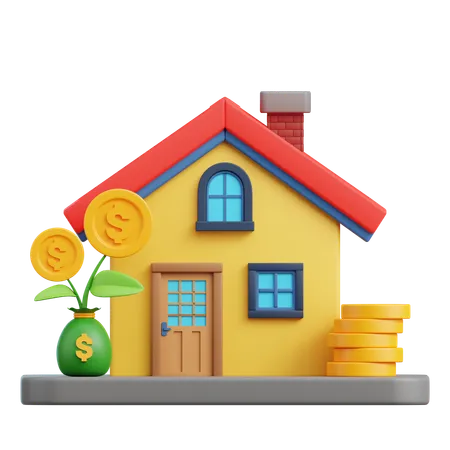 Money house  3D Icon