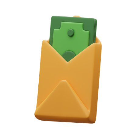 Money in an envelope  3D Icon