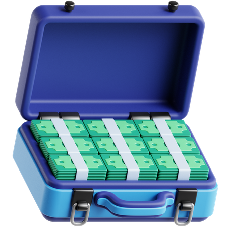 Money In Briefcase  3D Icon