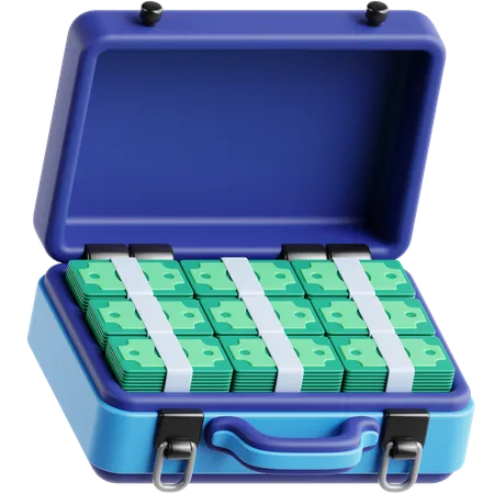Money In Briefcase 3 D Icon 3D Icon