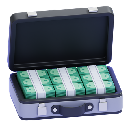 Money in Briefcase  3D Icon