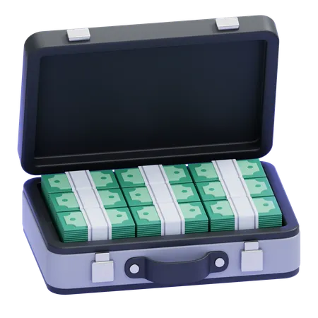 Money in Briefcase  3D Icon