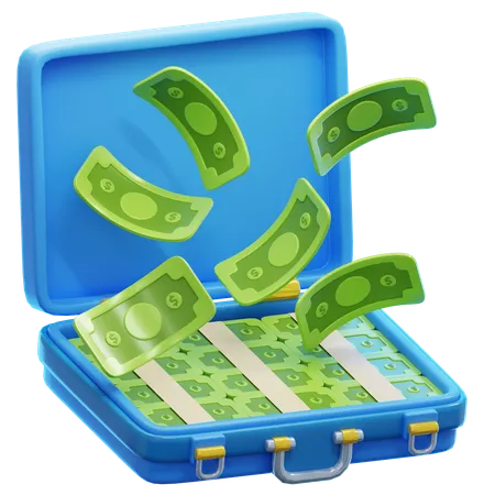 Money in Briefcase  3D Icon