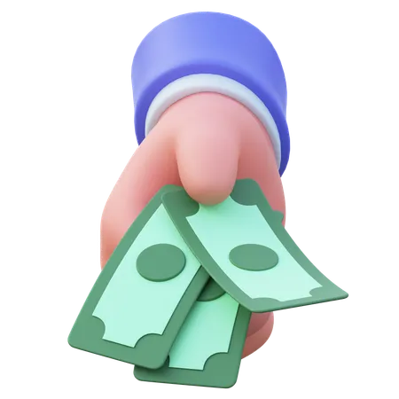 손에 돈  3D Icon