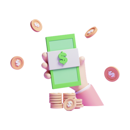 Money In Hand  3D Icon