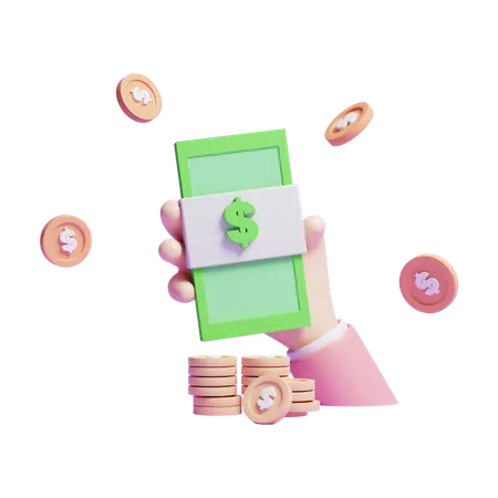 Money In Hand  3D Icon