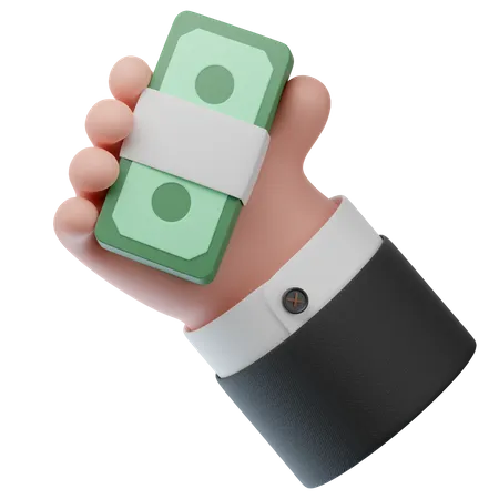 Money in hand  3D Icon