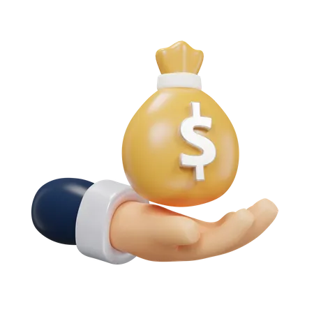 Money In Hand Icon About Finance Minimal Style 3 D Rendering 3D Icon
