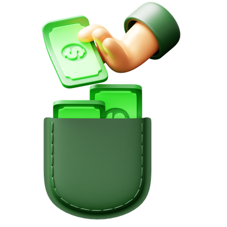 Money in Pocket  3D Icon