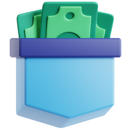 Money In Pocket  3D Icon